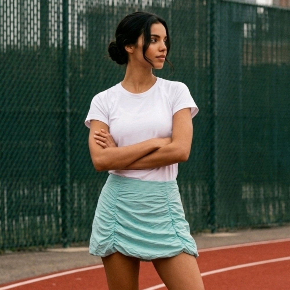 Soybu Athletic Skort Small Mint Stripe Tennis Golf Running Skirt Shorts Sporty